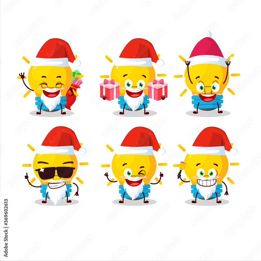 Santa Claus emoticons with lamp ideas cartoon character