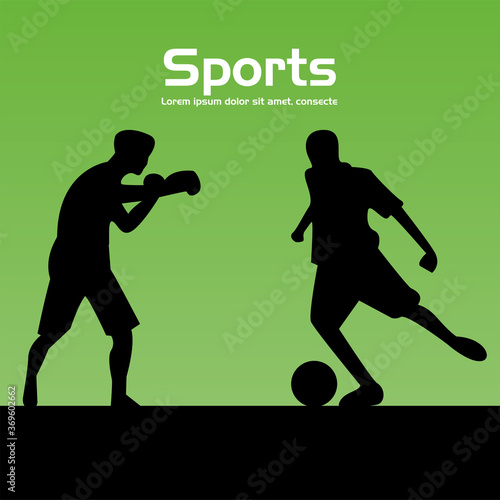 group of athletic people practicing sports silhouettes
