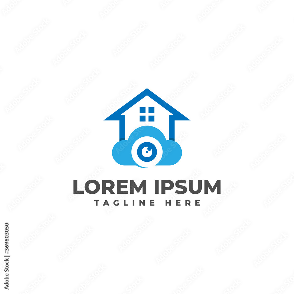 Closed-circuit Television with Cloud and Home Logo Vector Icon Illustration Closed-circuit Television with Cloud and Home Logo Vector Icon Illustration