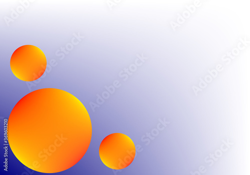 many red yellow circle on blue white gradient background .  empty copy space for place texts