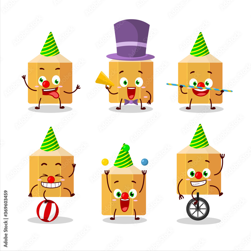 Cartoon character of pencil with various circus shows Cartoon character of pencil with various circus shows