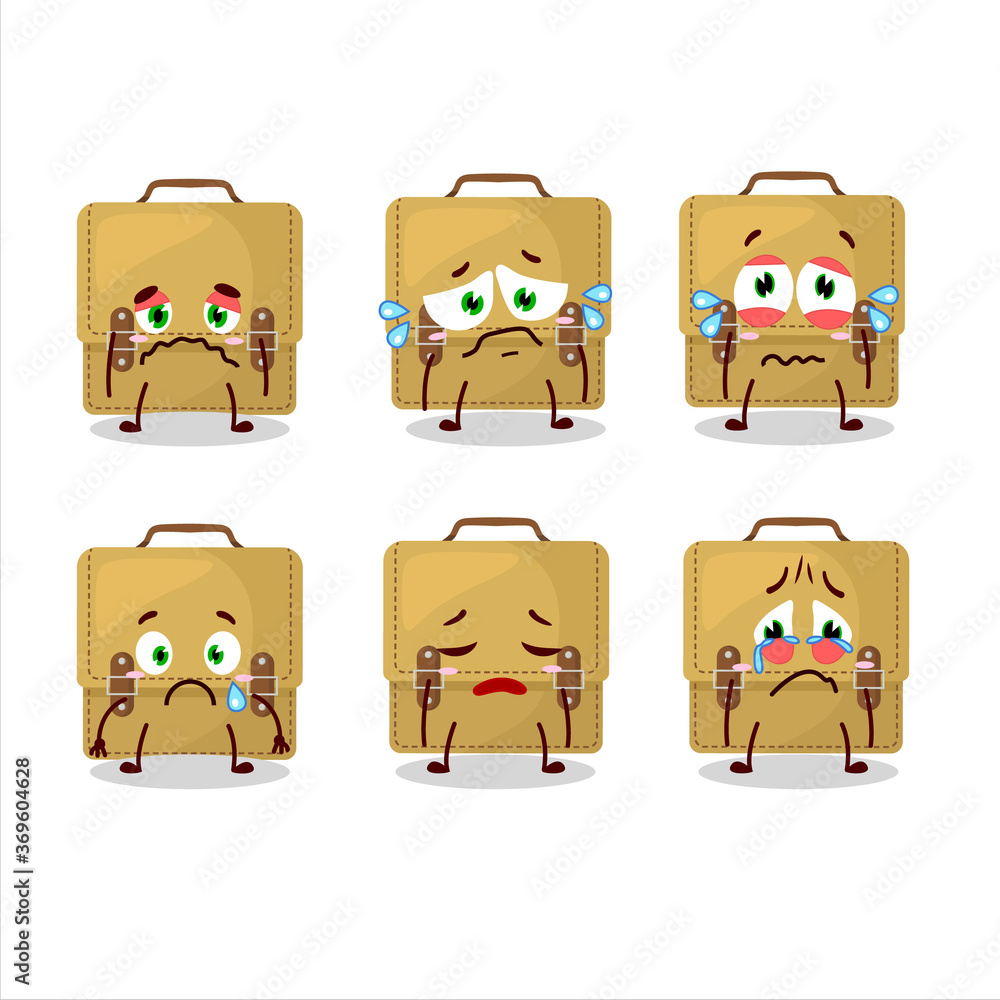 Sling bag school cartoon in character with sad expression Sling bag school cartoon in character with sad expression