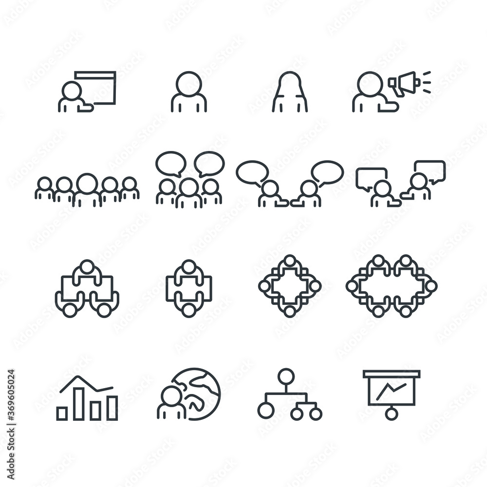 Fototapeta premium People and Meet icons set,Vector