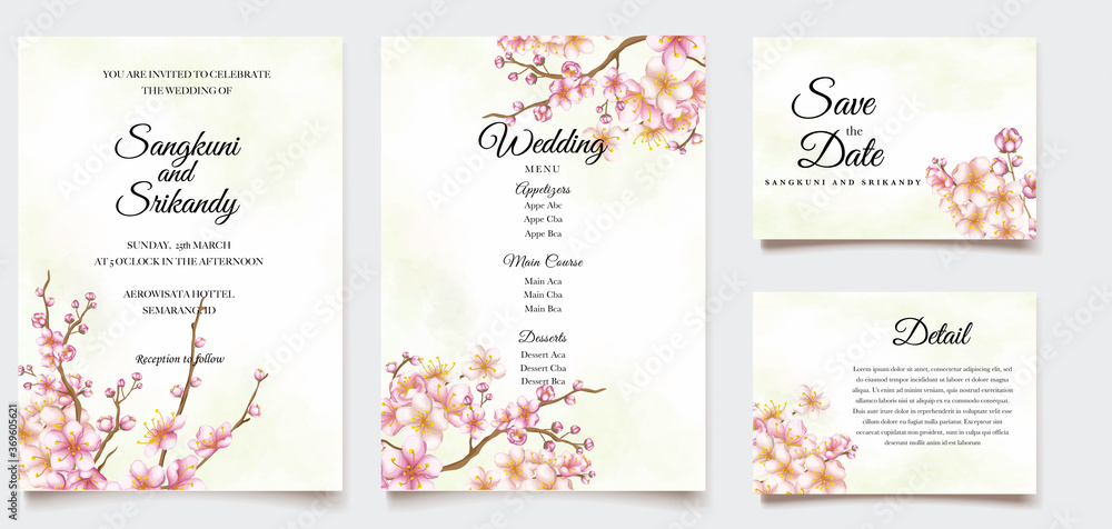 Elegant floral wedding invitation card Elegant floral wedding invitation card