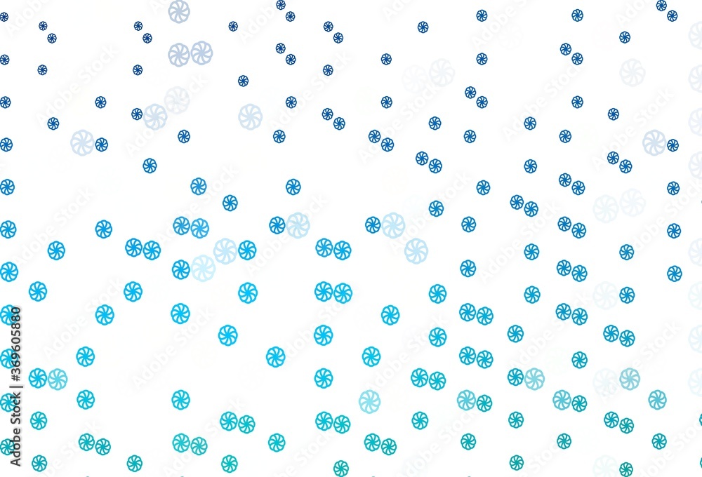 Light BLUE vector pattern with christmas snowflakes.