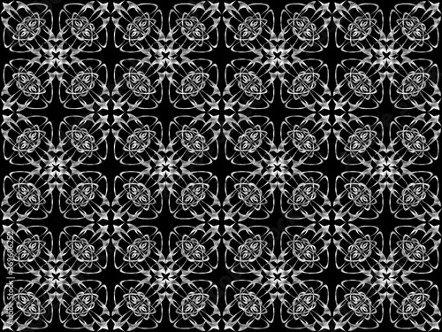 Seamless pattern design with floral background elements, beautiful ornaments, black, white, orange, pink, red, green, yellow, blue, gray, purple, brown