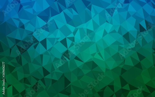 Light Blue, Green vector shining triangular template. Colorful illustration in abstract style with gradient. Polygonal design for your web site.