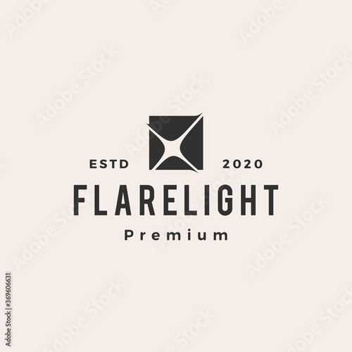 flare light hipster vintage logo vector icon illustration