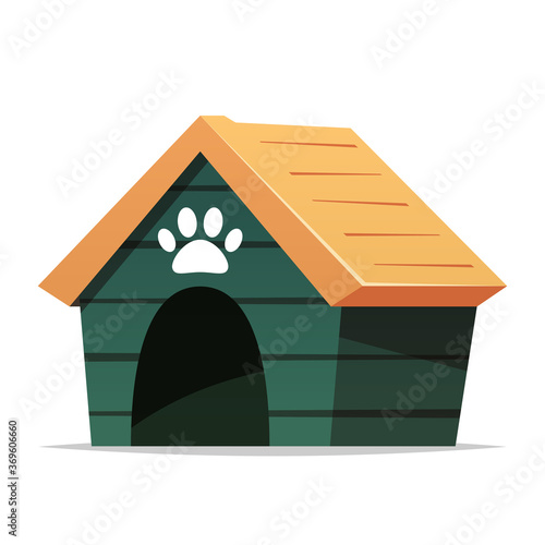 Cartoon dog house vector isolated illustration