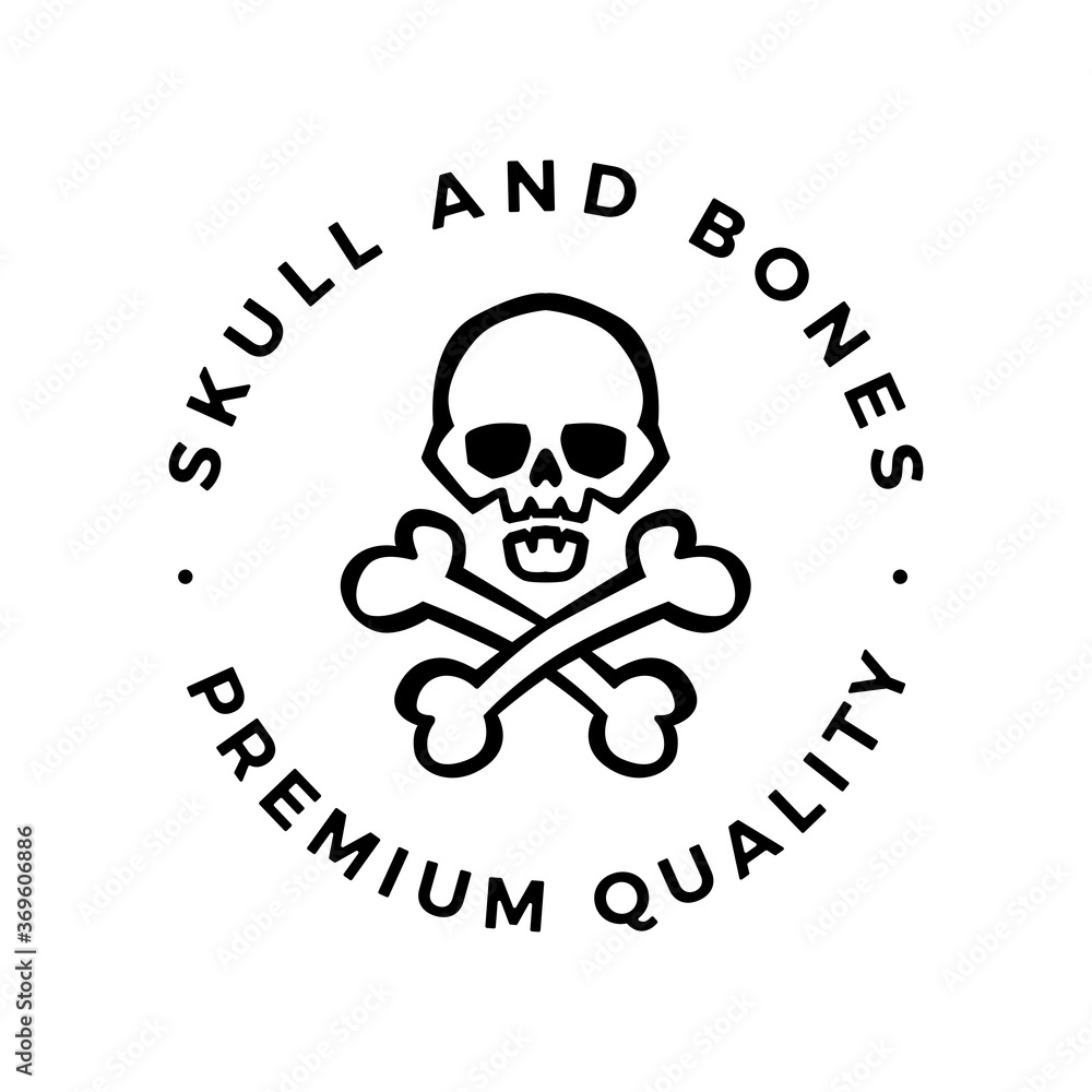 skull and bones logo vector icon illustration