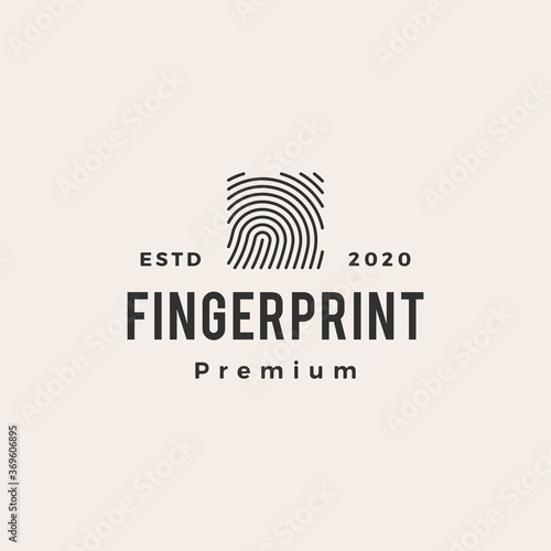 square finger print hipster vintage logo vector icon illustration