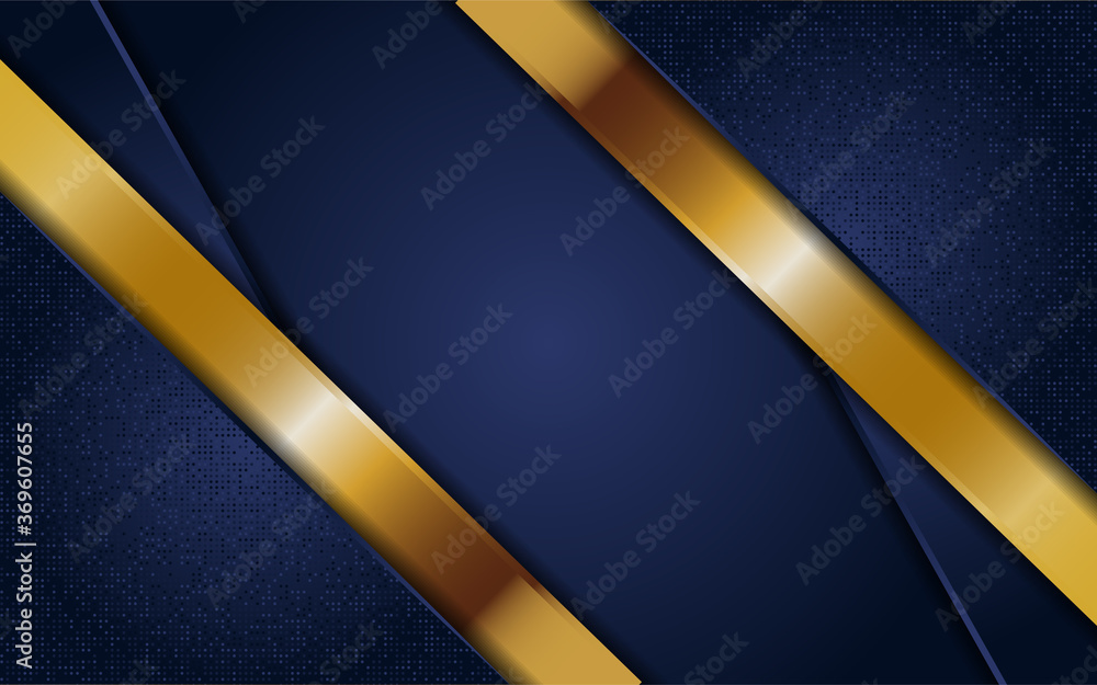 Abstract dark navy blue background with golden lines Abstract dark navy blue background with golden lines