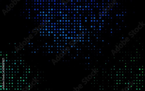 Dark Blue  Green vector template with circles. Blurred bubbles on abstract background with colorful gradient. Pattern for ads  booklets.