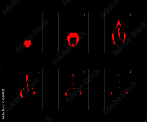 Smoke effect. fire smoke animation sprite sheet. classic fire smoke effect animation for game or cartoon or animation. vector style fire animation effect 1682.