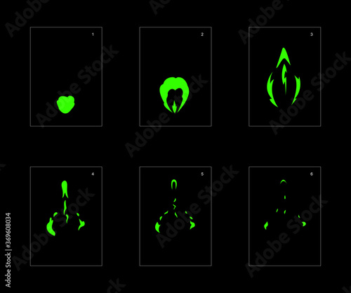 Smoke effect. liquid smoke animation sprite sheet. classic liquid smoke effect animation for game or cartoon or animation. vector style liquid animation effect 1683.
