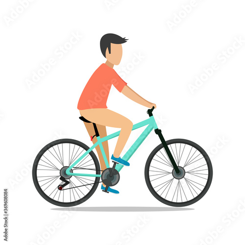vector of cycling boy