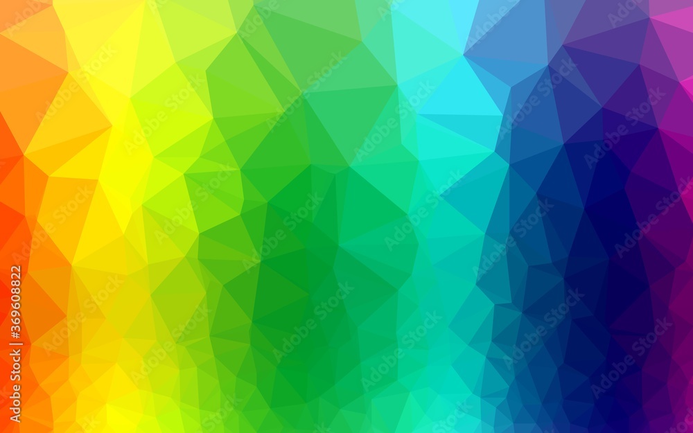 Light Multicolor, Rainbow vector abstract polygonal texture. Colorful illustration in Origami style with gradient.  Elegant pattern for a brand book.