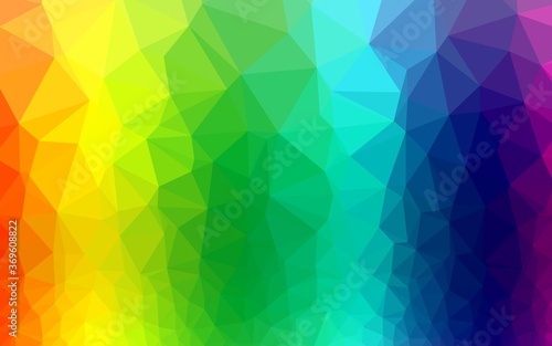 Light Multicolor, Rainbow vector abstract polygonal texture. Colorful illustration in Origami style with gradient. Elegant pattern for a brand book.