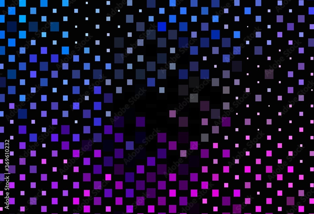 Dark Pink, Blue vector background with rectangles.