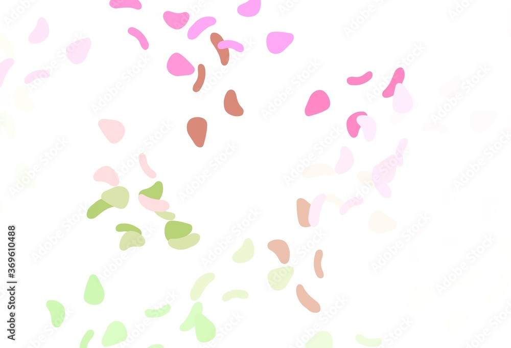 Light Pink, Green vector pattern with chaotic shapes.