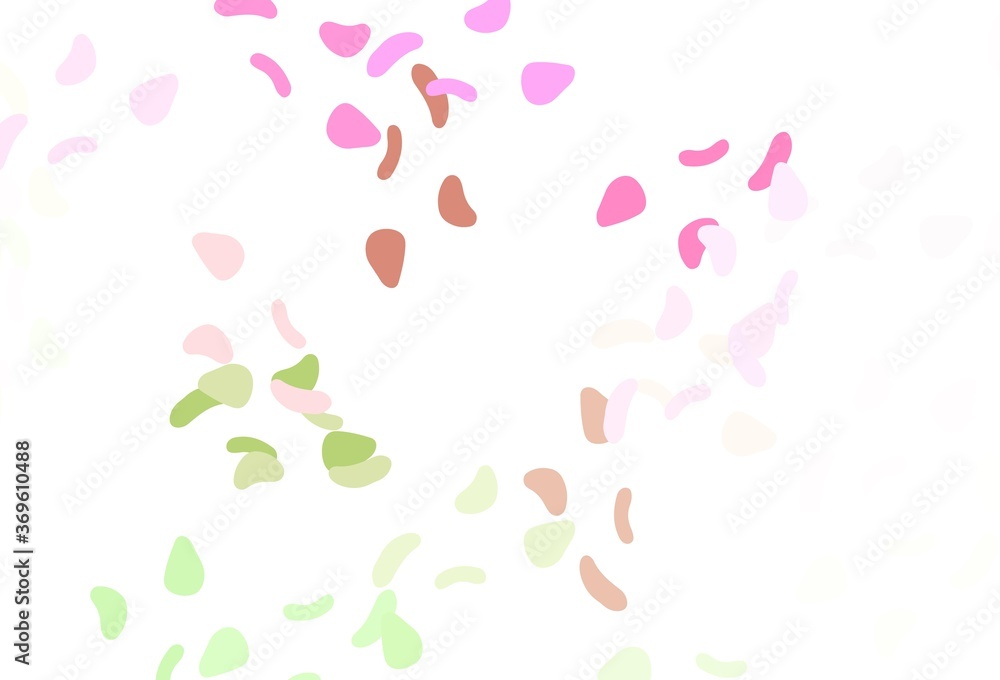 Light Pink, Green vector pattern with chaotic shapes. Light Pink, Green vector pattern with chaotic shapes.