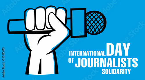 International Day of Solidarity of Journalists. Festive postcard. Vector graphics