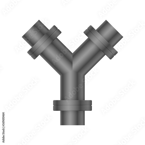Pipe icon and flange fitting for pipeline connection with valve and other pipe. For transportation liquid or gas i.e.crude, oil, natural gas, sewage, wastewater. Also for plumbing and irrigation.