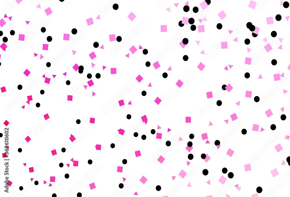 Light Pink vector cover in polygonal style with circles.