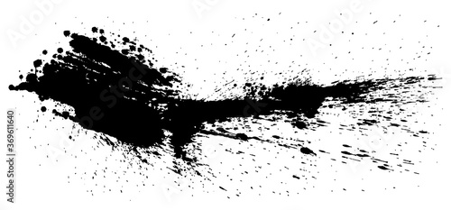 墨素材　しぶき　手書きの毛筆イラスト