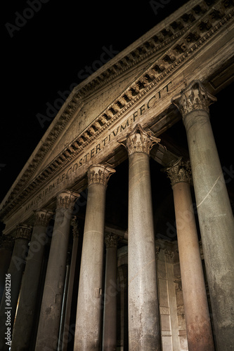 Canvas Print Agrippa Pantheon in Rome at night