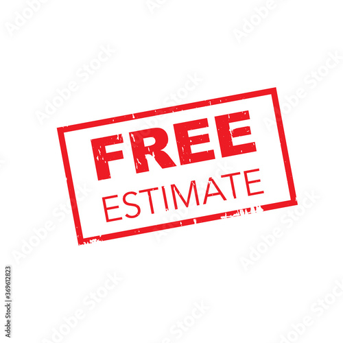 FREE ESTIMATE red Rubber Stamp.