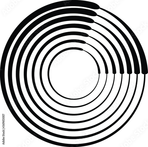 Lines in Circle Form . Spiral Vector Illustration .Technology round. Wave Logo . Design element . Abstract Geometric shape .