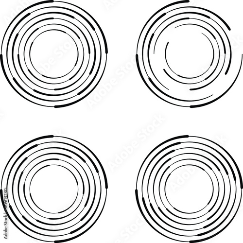 Lines in Circle Form . Spiral Vector Illustration .Technology round. Wave Logo . Design element . Abstract Geometric shape .