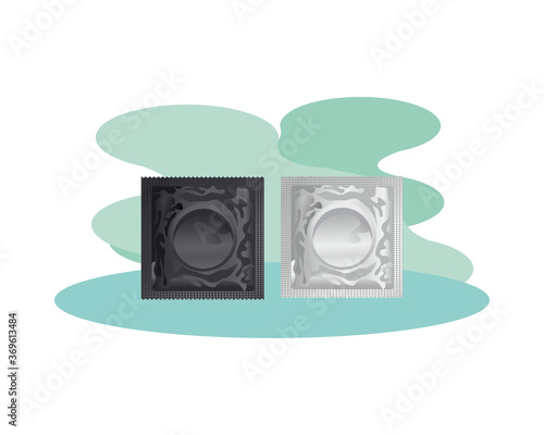 condoms contraceptive products isolated icons