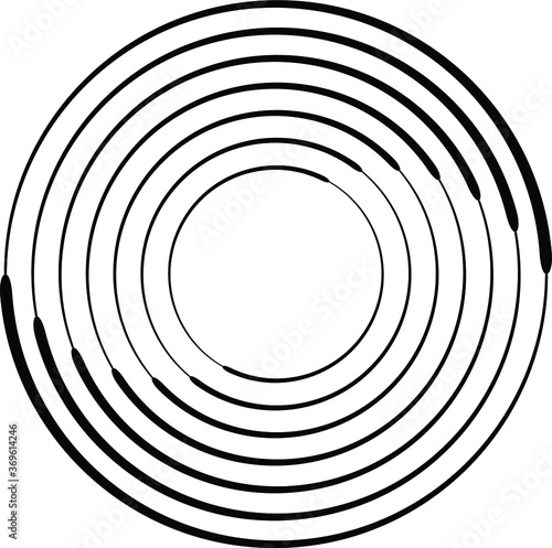 Lines in Circle Form . Spiral Vector Illustration .Technology round. Wave Logo . Design element . Abstract Geometric shap