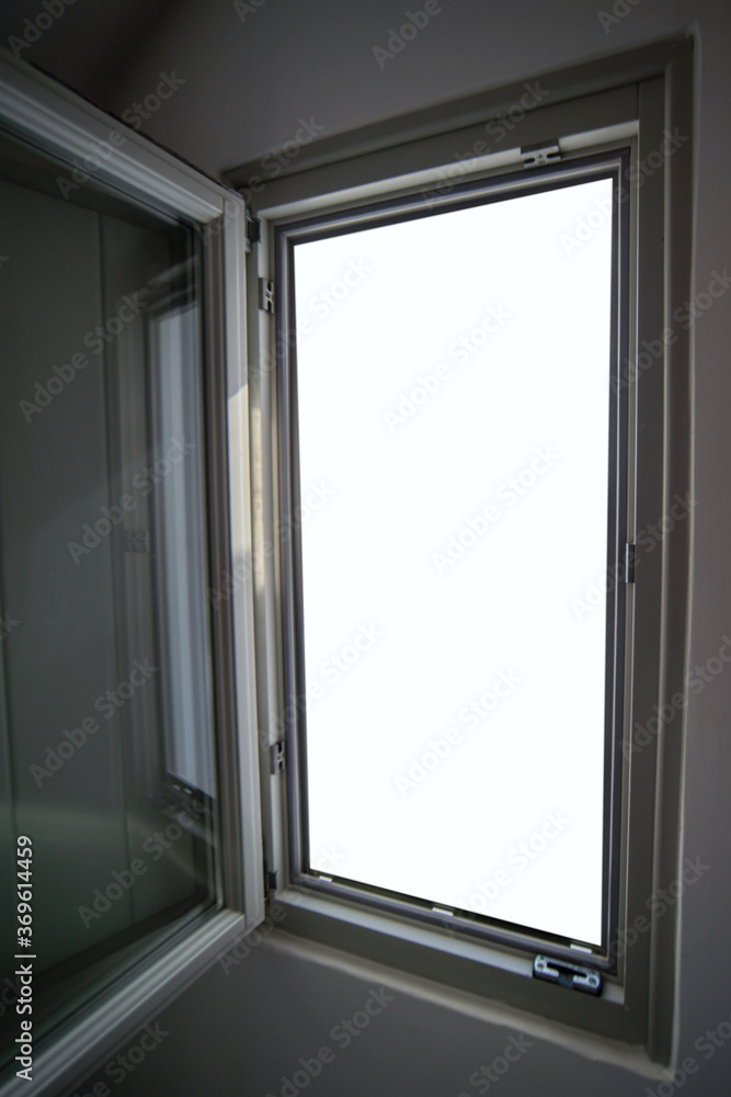blank mockup white window looking from inside. blank mockup white window looking from inside.