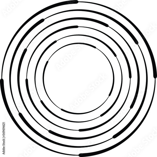 Lines in Circle Form . Spiral Vector Illustration .Technology round. Wave Logo . Design element . Abstract Geometric shap