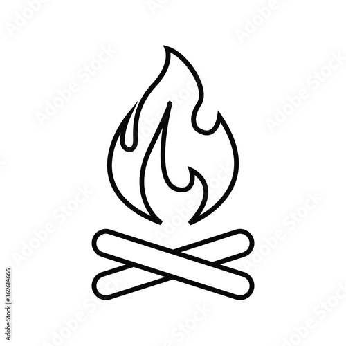 Bonfire line icon vector simple design