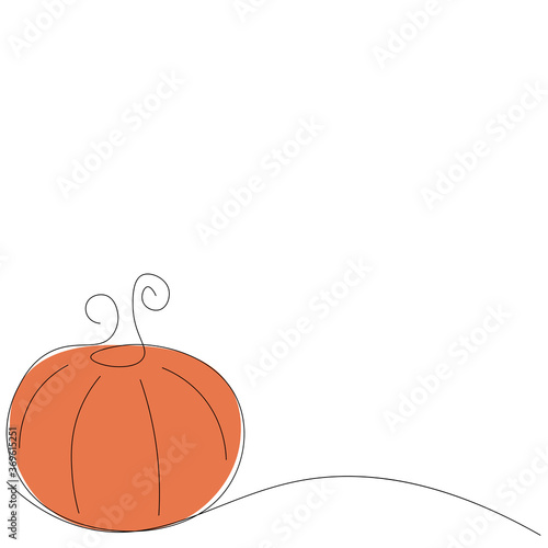 Pumpkin background. Autumn banner. Vector illustration