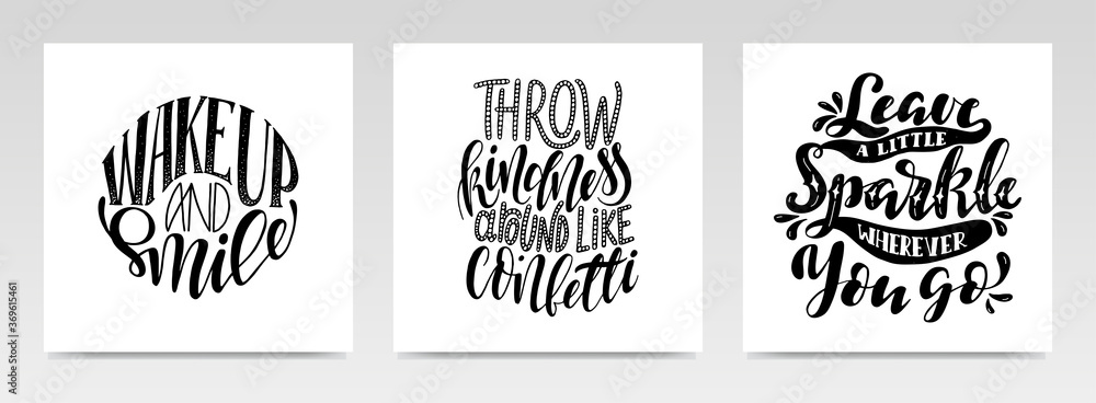 Motivation quotes letter typography set illustration.