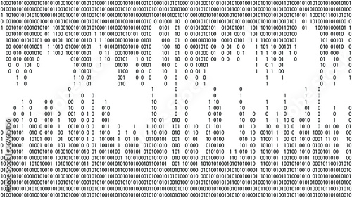 Big data futuristic design . Digital visualization . Particles stream . Binary background . Technology information concept.  Vector