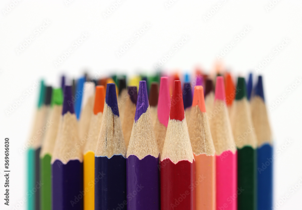 colored pencils on white background colored pencils on white background