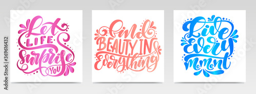 Motivation quotes letter typography set illustration. © maria_studio