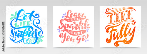 Motivation quotes letter typography set illustration.