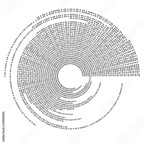 Big data futuristic design . Digital visualization . Particles stream . Binary background . Technology information concept . Vector