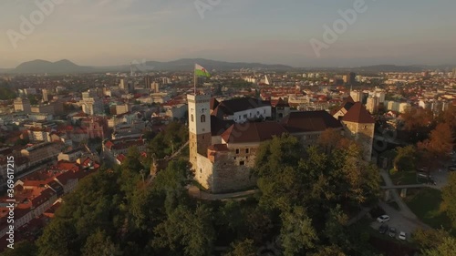 Wallpaper Mural 4k drone beautiful  aerial view of city of Ljubljana stock video Torontodigital.ca