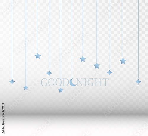 Paper art of Goodnight and sweet dream, night and origami mobile concept, vector art and illustration.
