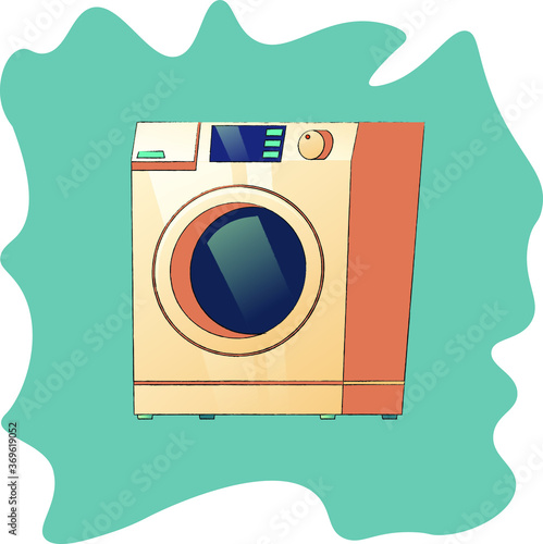 Bright colored object on the theme of bathroom, household on a beautiful colored background-blot