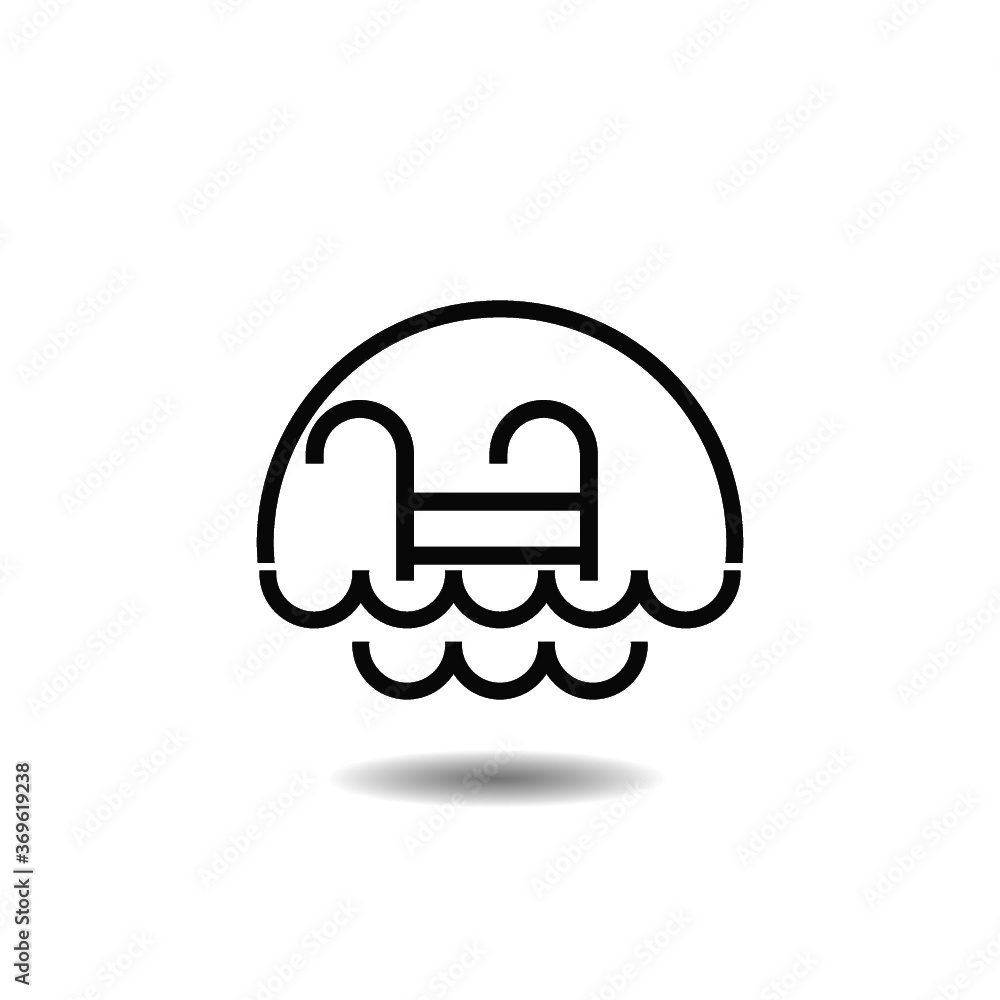 Pool icon with shadow Pool icon with shadow