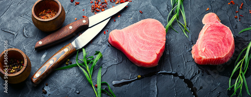 Obraz na plátně Raw tuna fish